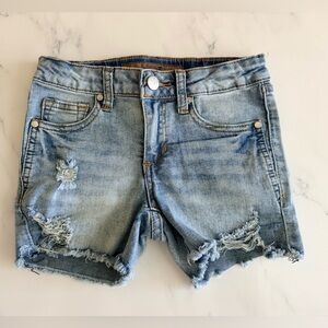 Joe's Jeans Light Blue Distressed Denim Shorts with adjustable waist